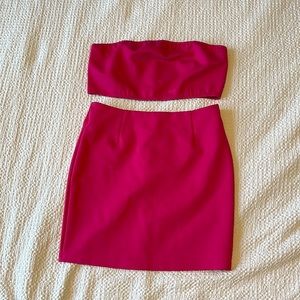 by the way. Hot Pink skirt set. Size medium. Like new.